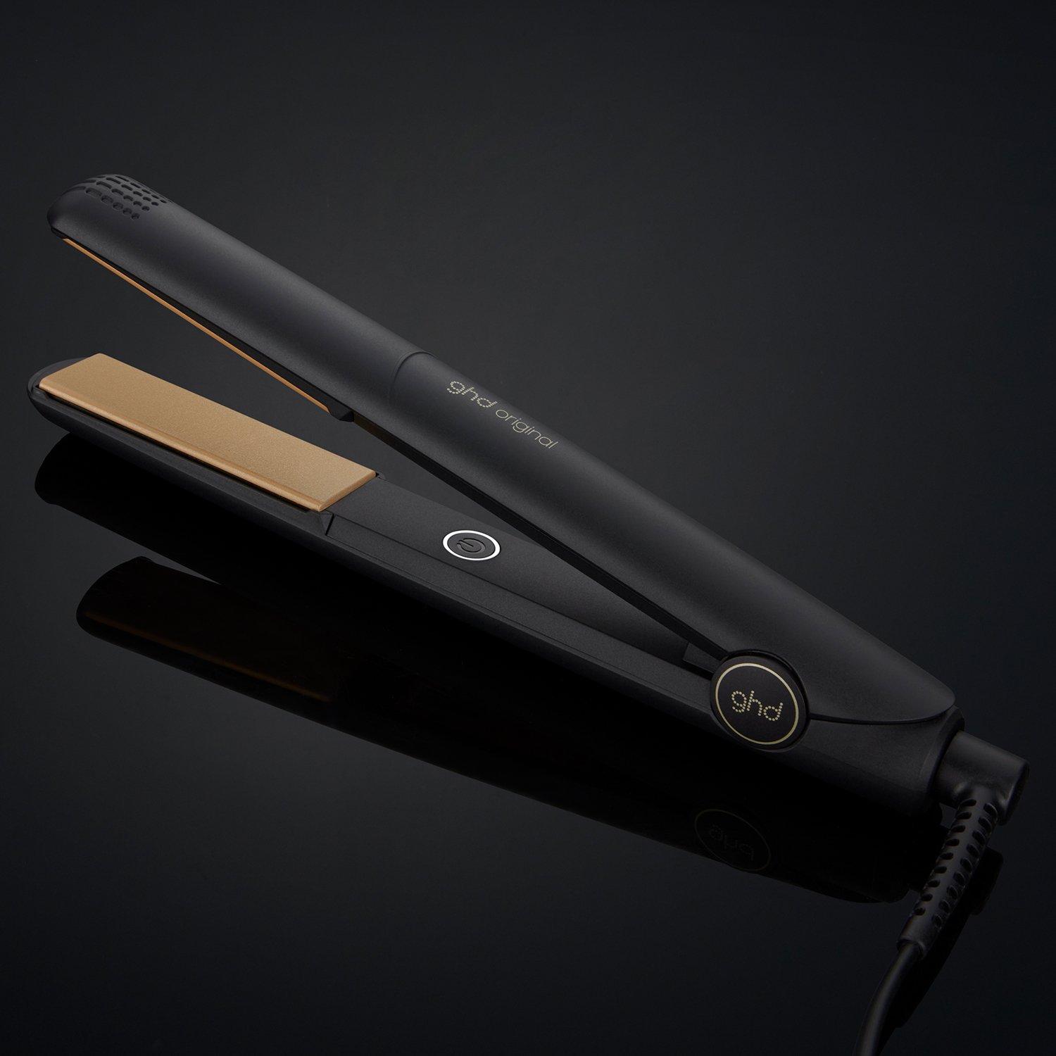 GHD ORIGINAL HAIR STRAIGHTENER BUNDLE SET IN BLACK WITH PADDLE BRUSH