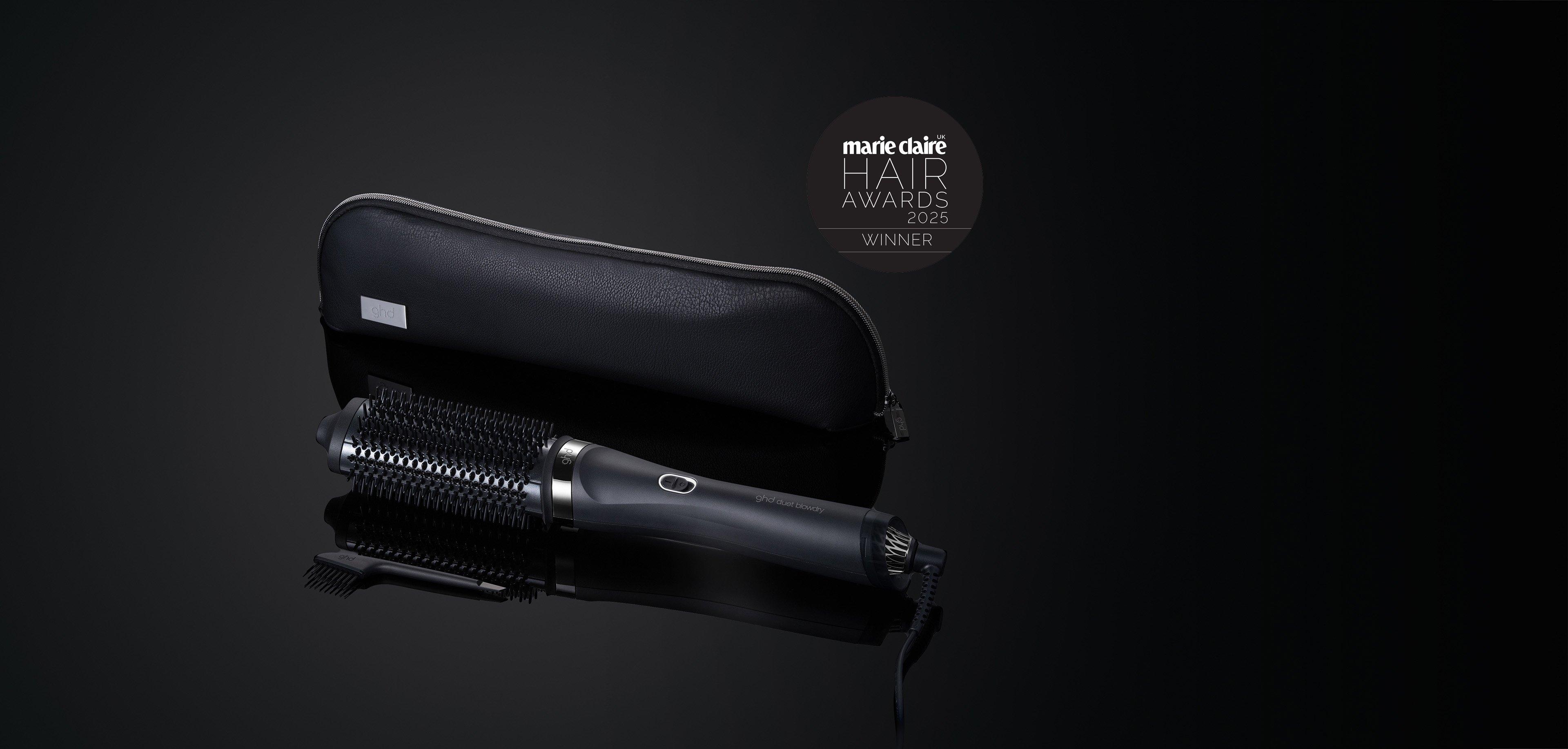 GHD DUET BLOWDRY HAIR DRYER BRUSH IN BLACK