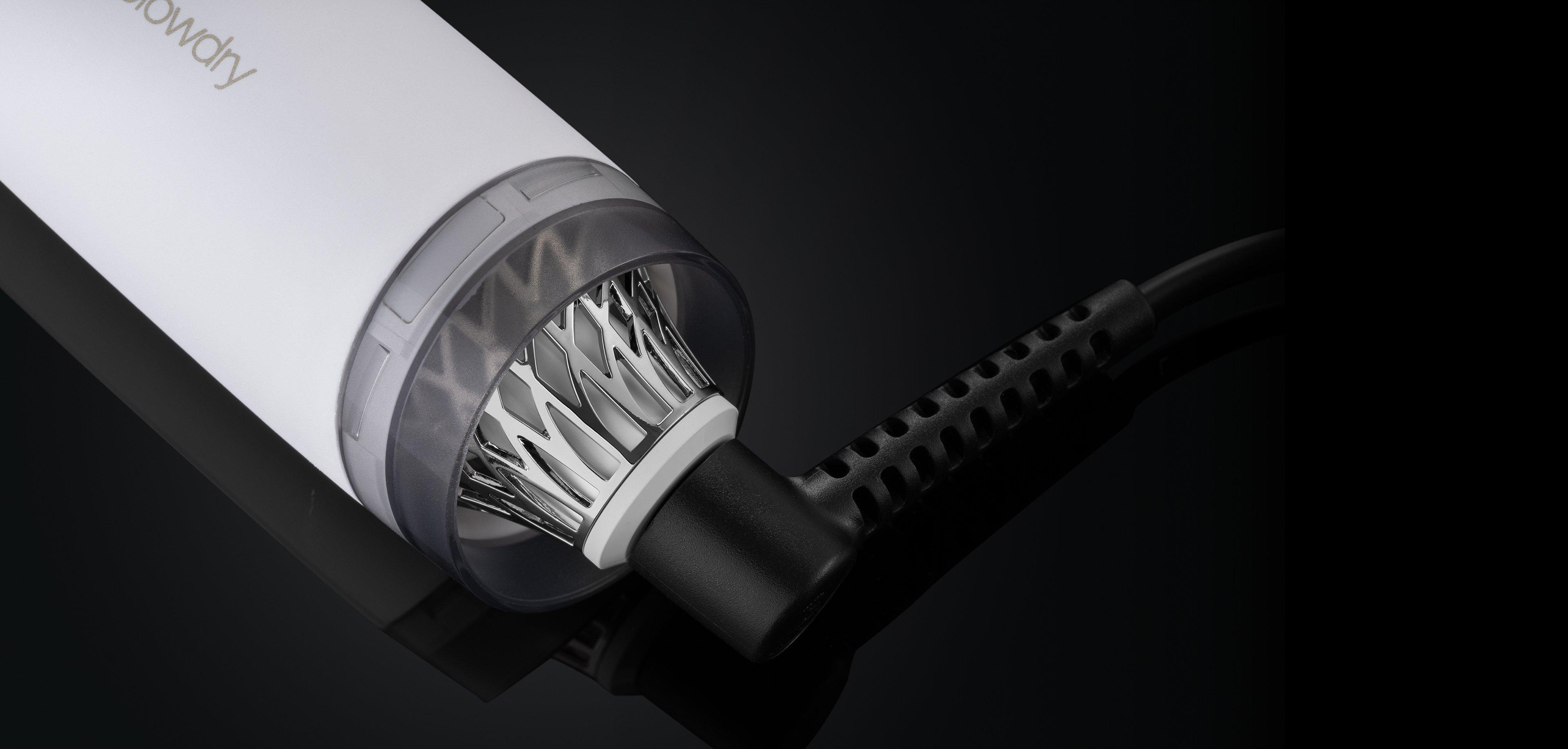 GHD DUET BLOWDRY HAIR DRYER BRUSH IN WHITE