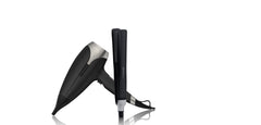 GHD PLATINUM+ HAIR STRAIGHTENER & GHD HELIOS HAIR DRYER BUNDLE IN BLACK