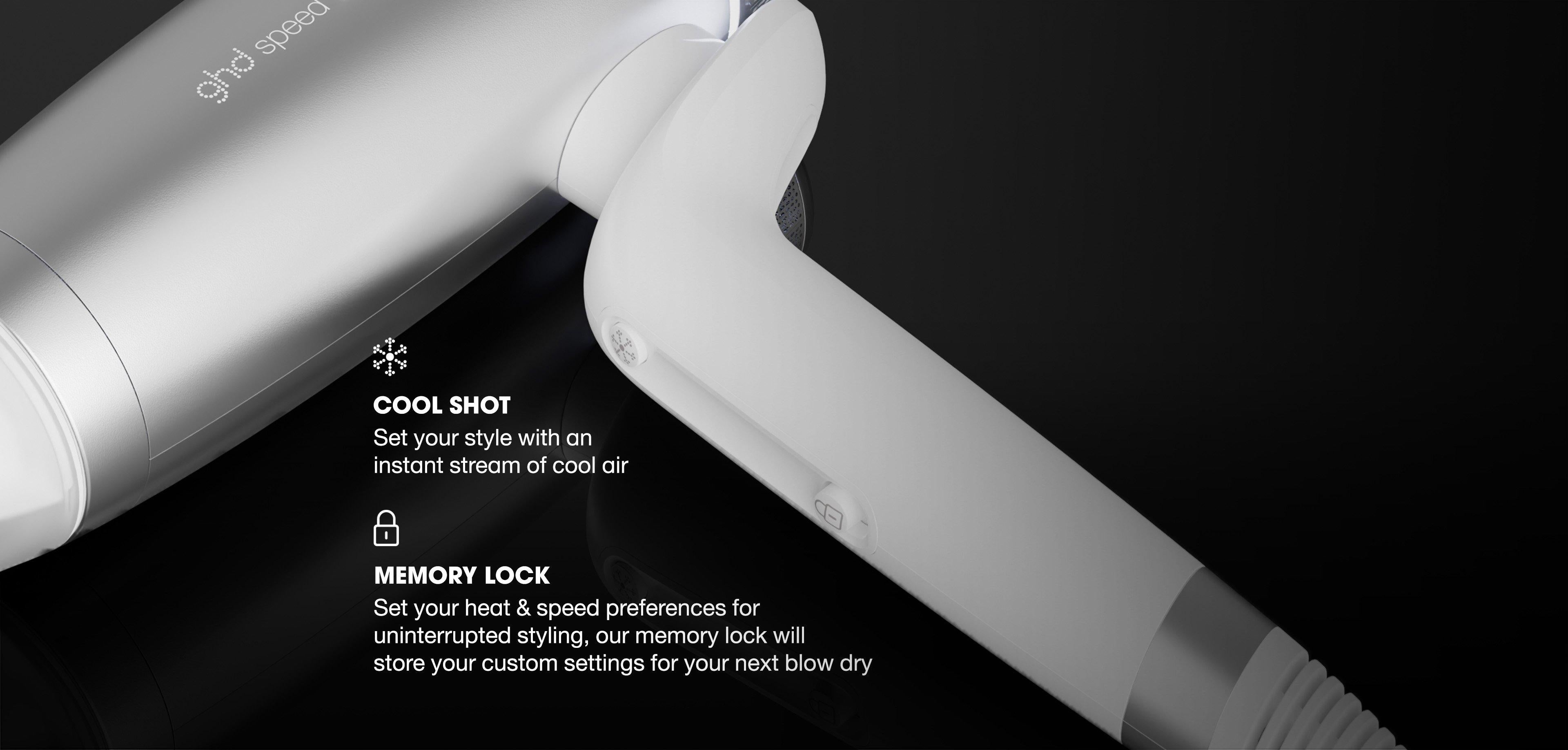 NEW GHD SPEED IONIC HAIR DRYER IN SILVER WHITE