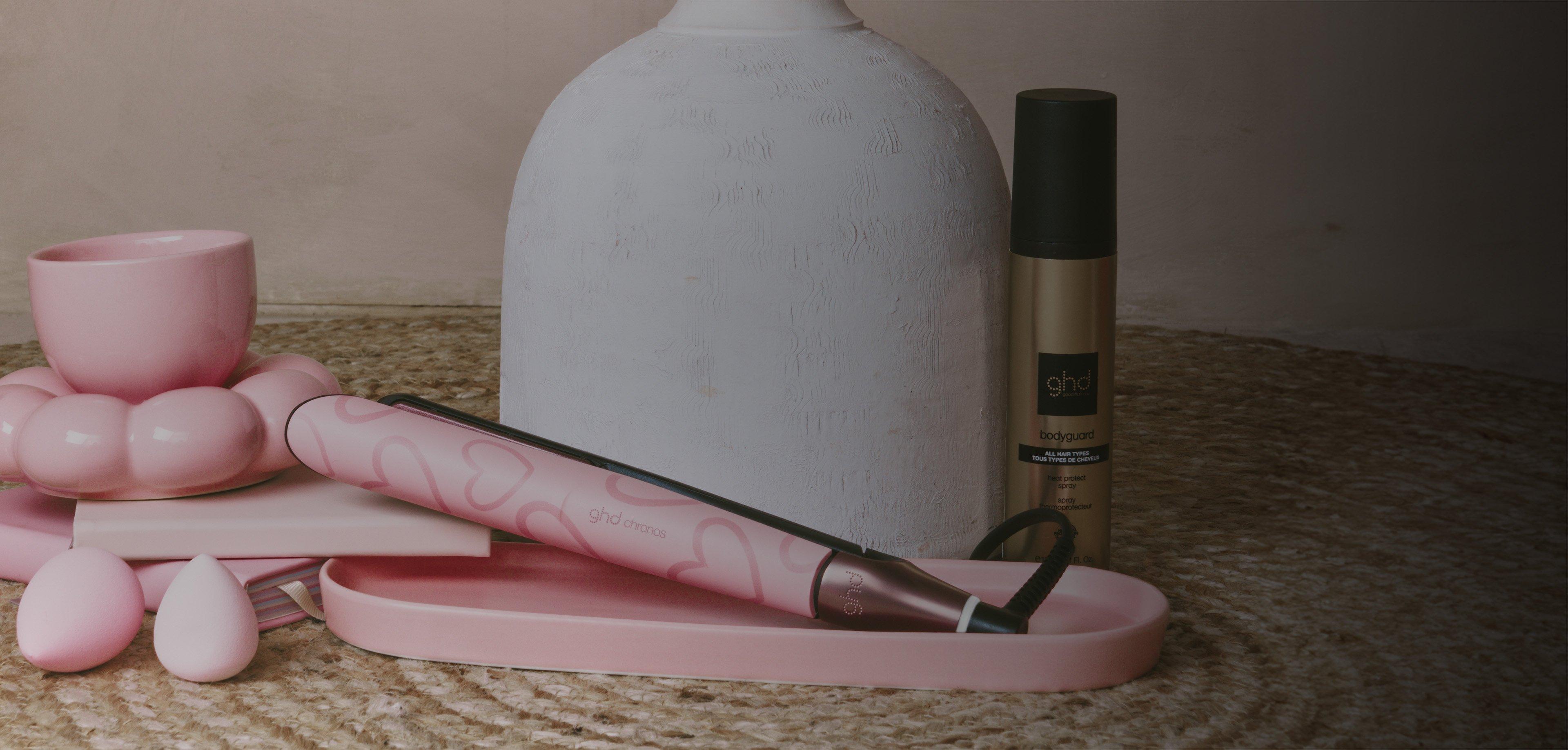 NEW GHD CHRONOS PROFESSIONAL HAIR STRAIGHTENER (26MM PLATE) DUSTED PINK
