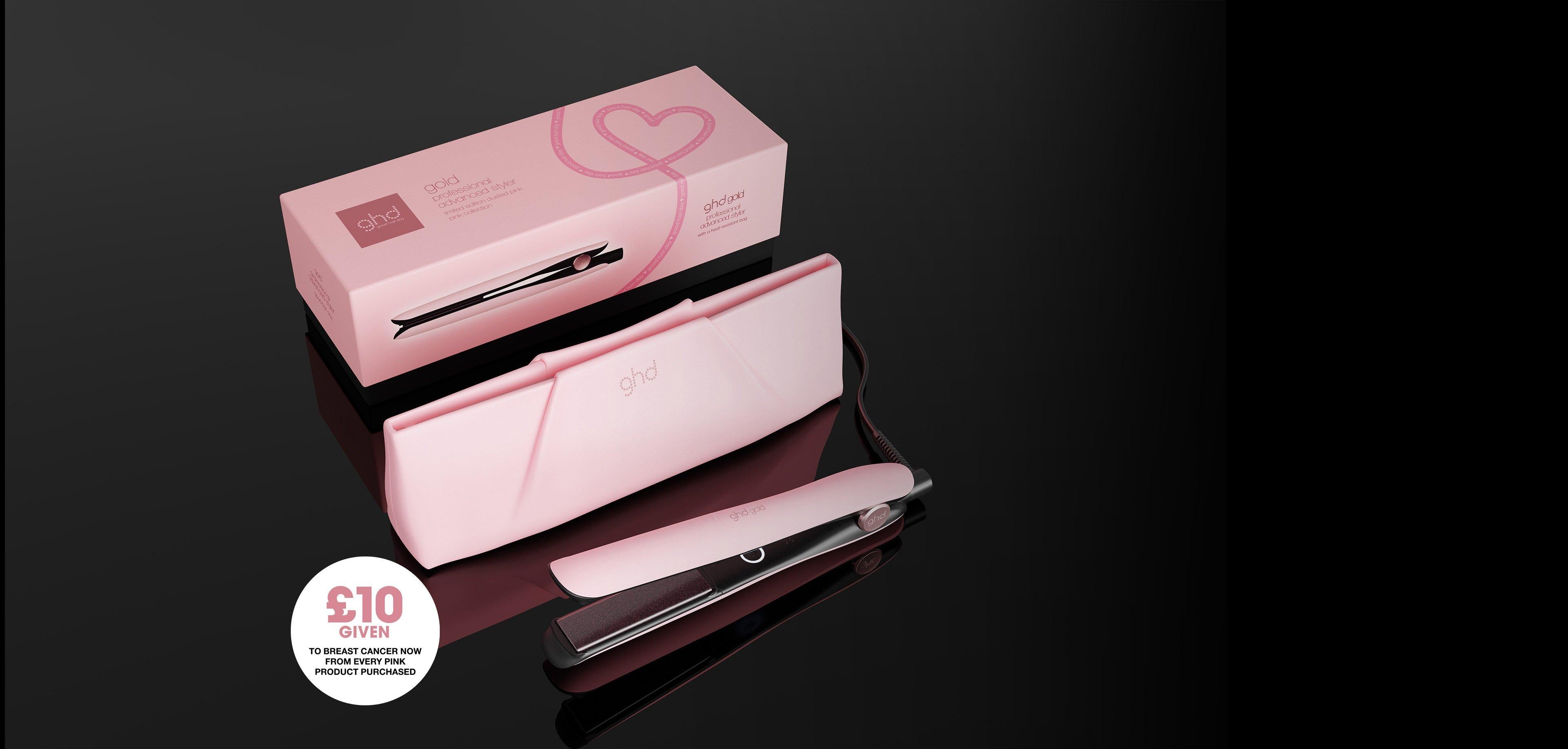 NEW GHD GOLD® HAIR STRAIGHTENER (26MM PLATE) DUSTED PINK