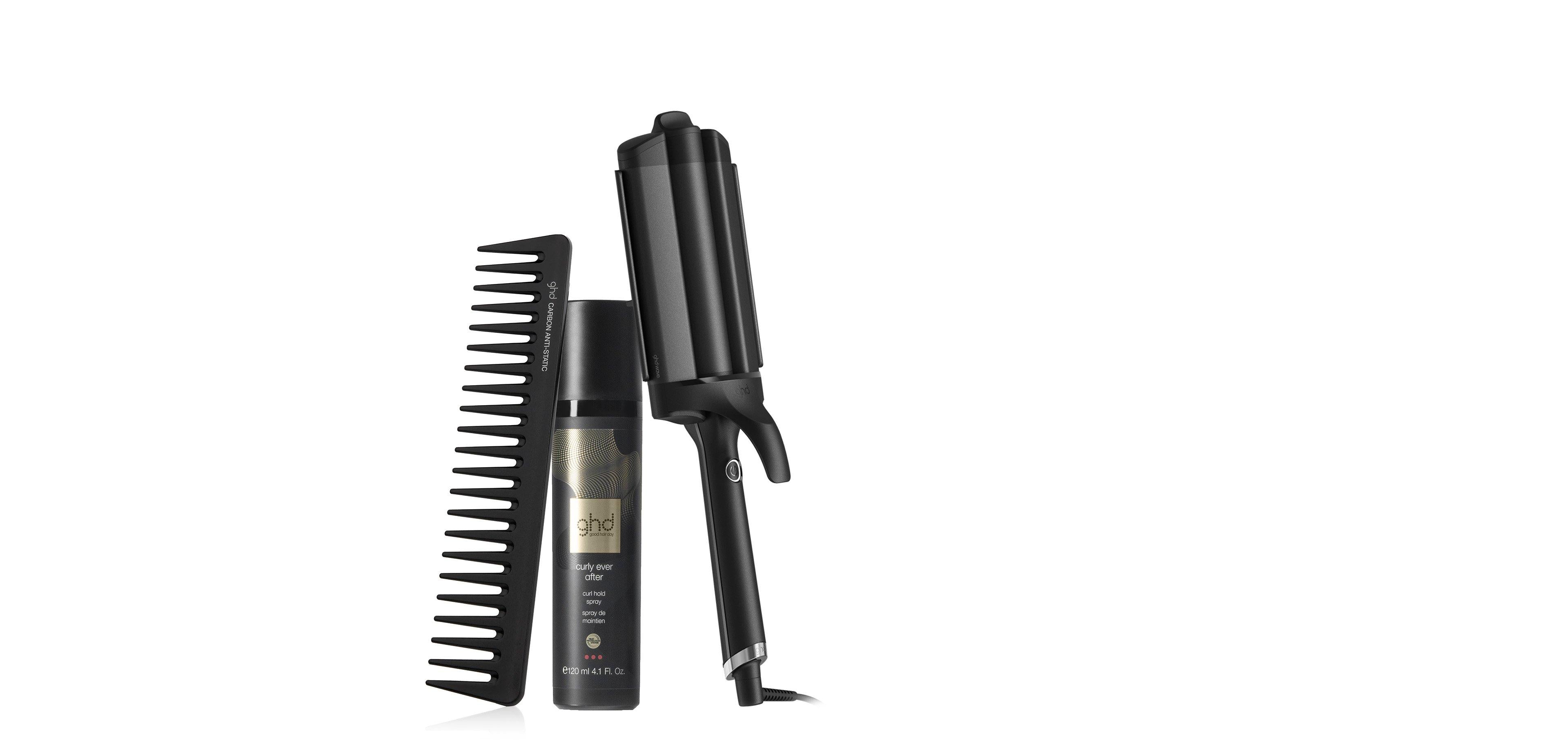 GHD WAVE TRIPLE BARREL HAIR WAVER IN BLACK BUNDLE