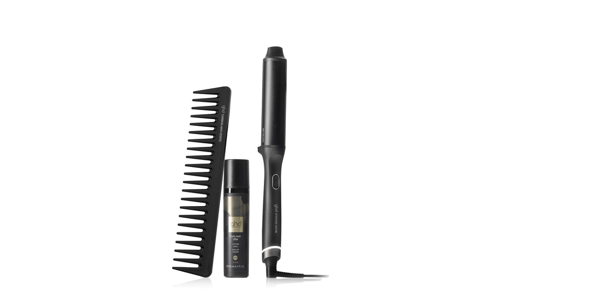 GHD CHRONOS CURVE MAX WAND (38MM BARREL) IN BLACK BUNDLE FOR LOOSE WAVES